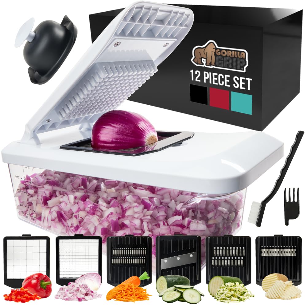 Gorilla Grip 12-Piece Multifunctional Heavy Duty Manual Vegetable Chopper