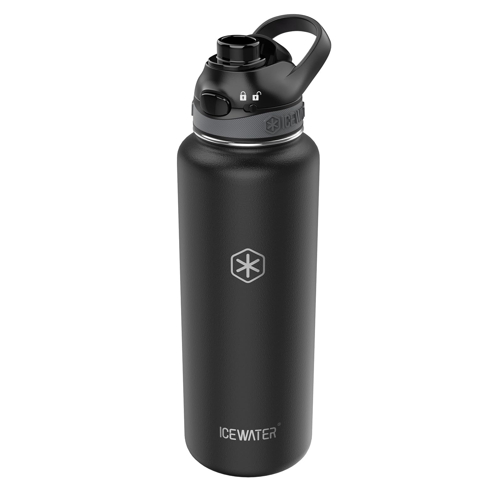 ICEWATER-40 oz, Auto Spout Lid, Stainless Steel Water Bottle