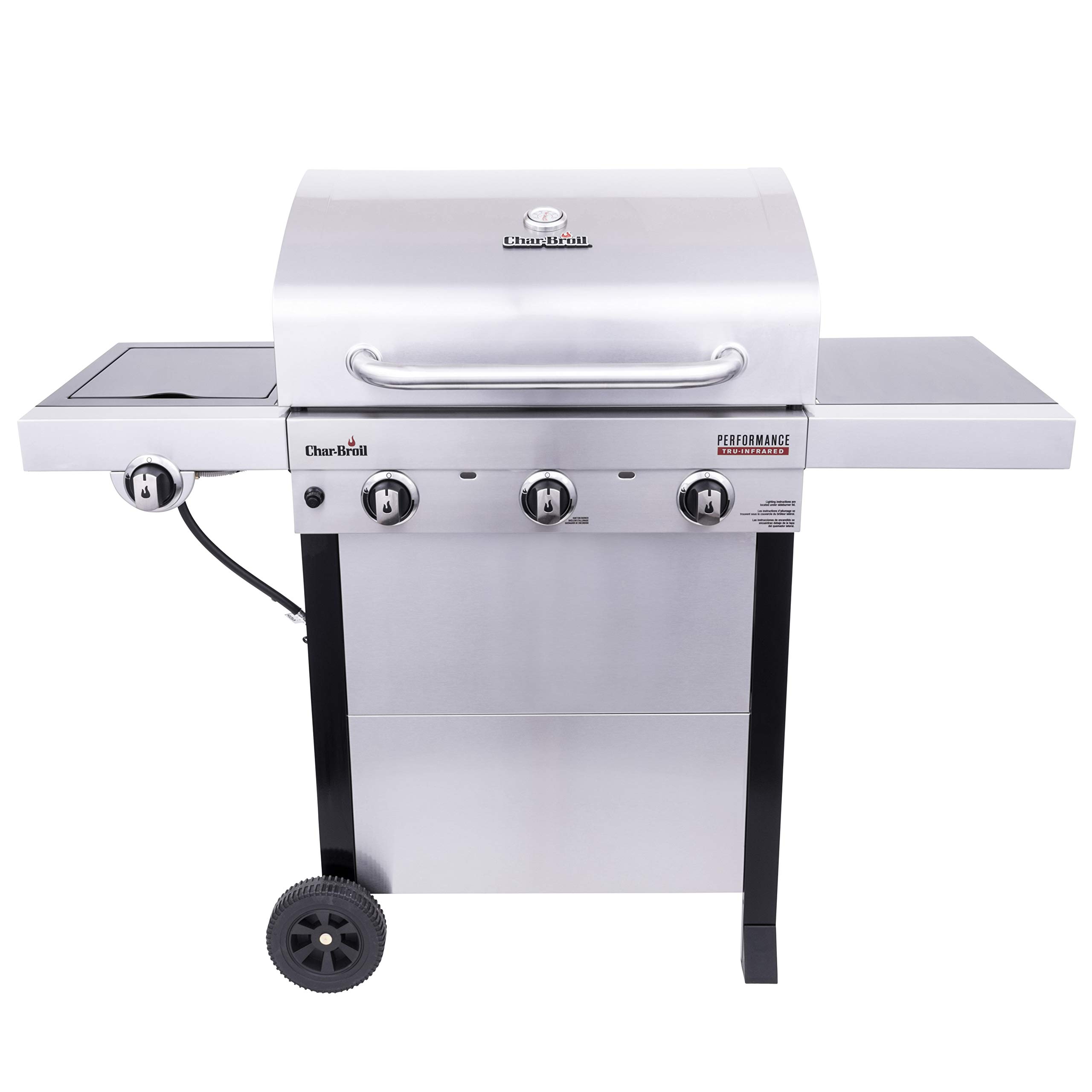 Char-Broil® Performance Series™ TRU-Infrared Cooking Technology 3-Burner with Side Burner Cart Propane Gas Stainless Steel Grill