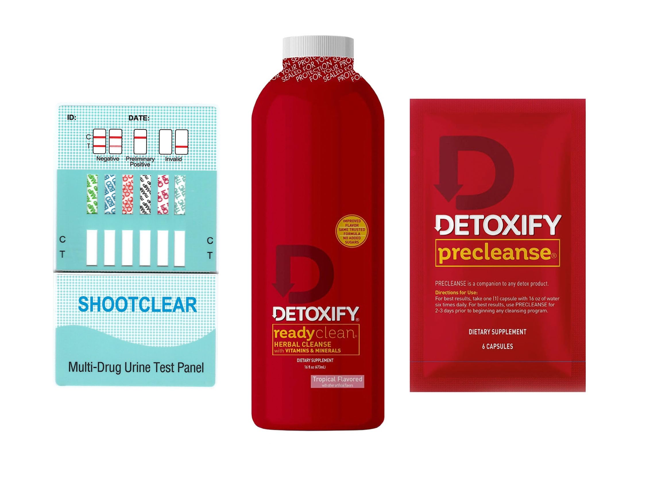 Detoxify Ready Clean Detox Drink, Herbal Precleanse Pills, 6 Panel Test, Detox and Quick Flush of Your Body-Fast Professional Formulated 1 HR Cleanse