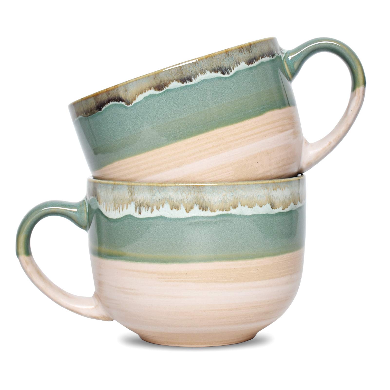 Bosmarlin Large Ceramic Coffee Mug Set of 2