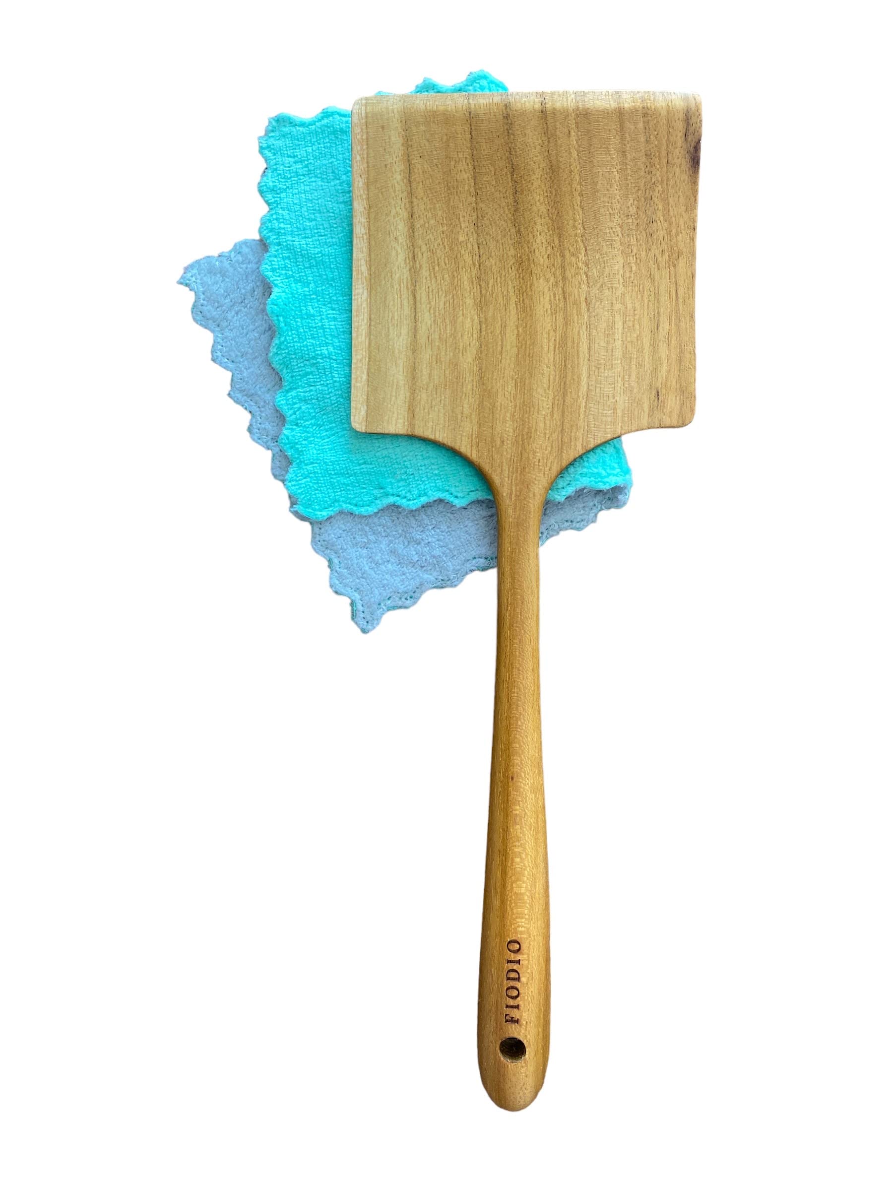 Teak Wooden Spatula For cooking With Microfiber Cloth