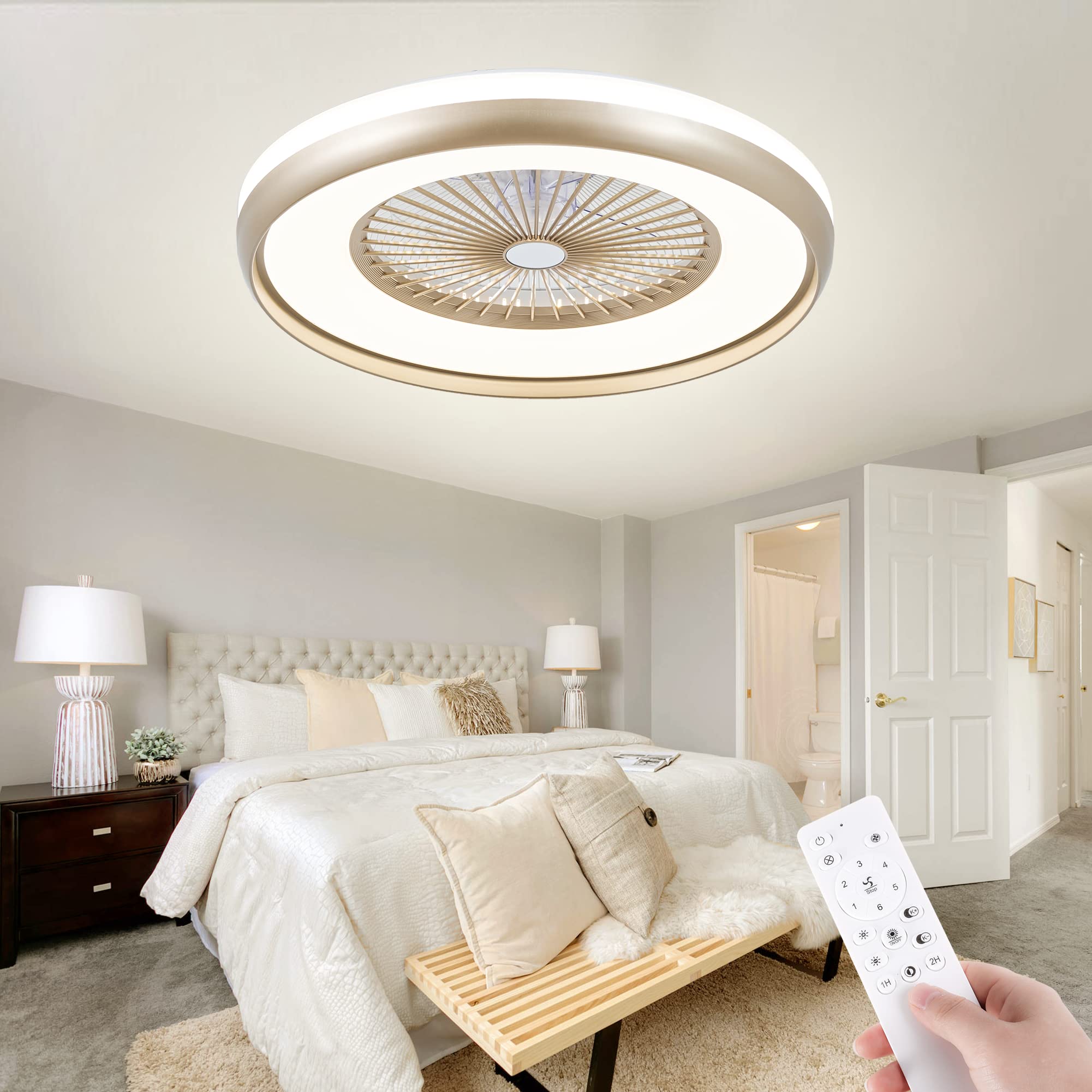 HUMHOLD 24" Bladeless Ceiling Fan