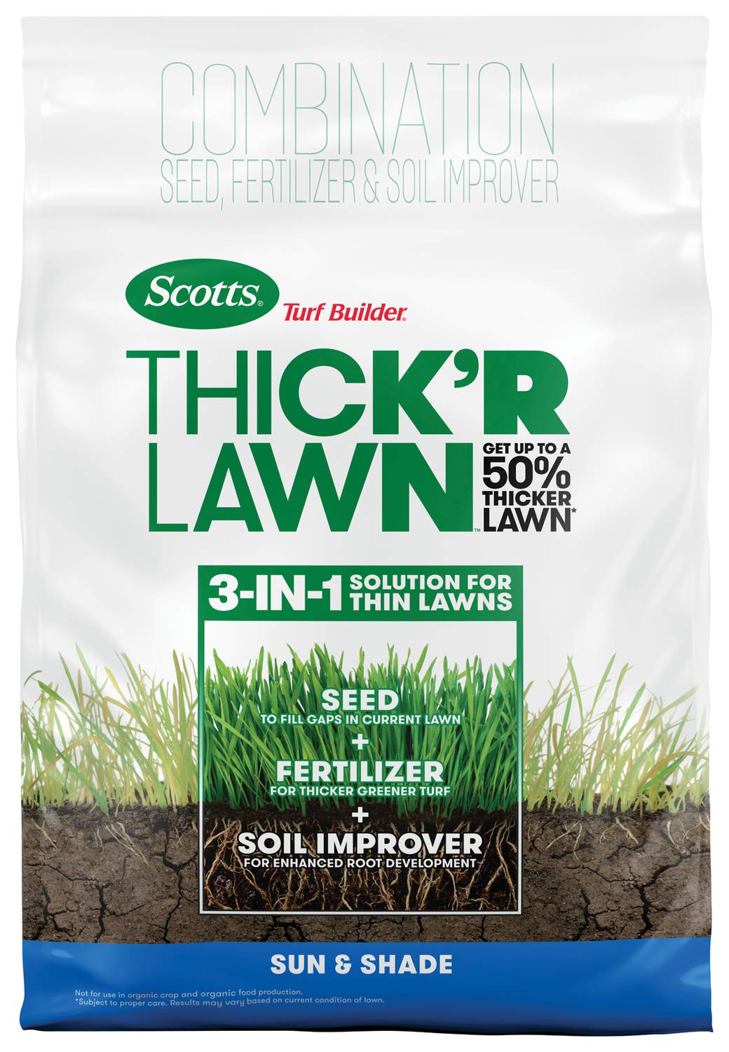 Scotts Turf Builder THICK'R LAWN Grass Seed, Fertilizer, and Soil Improver