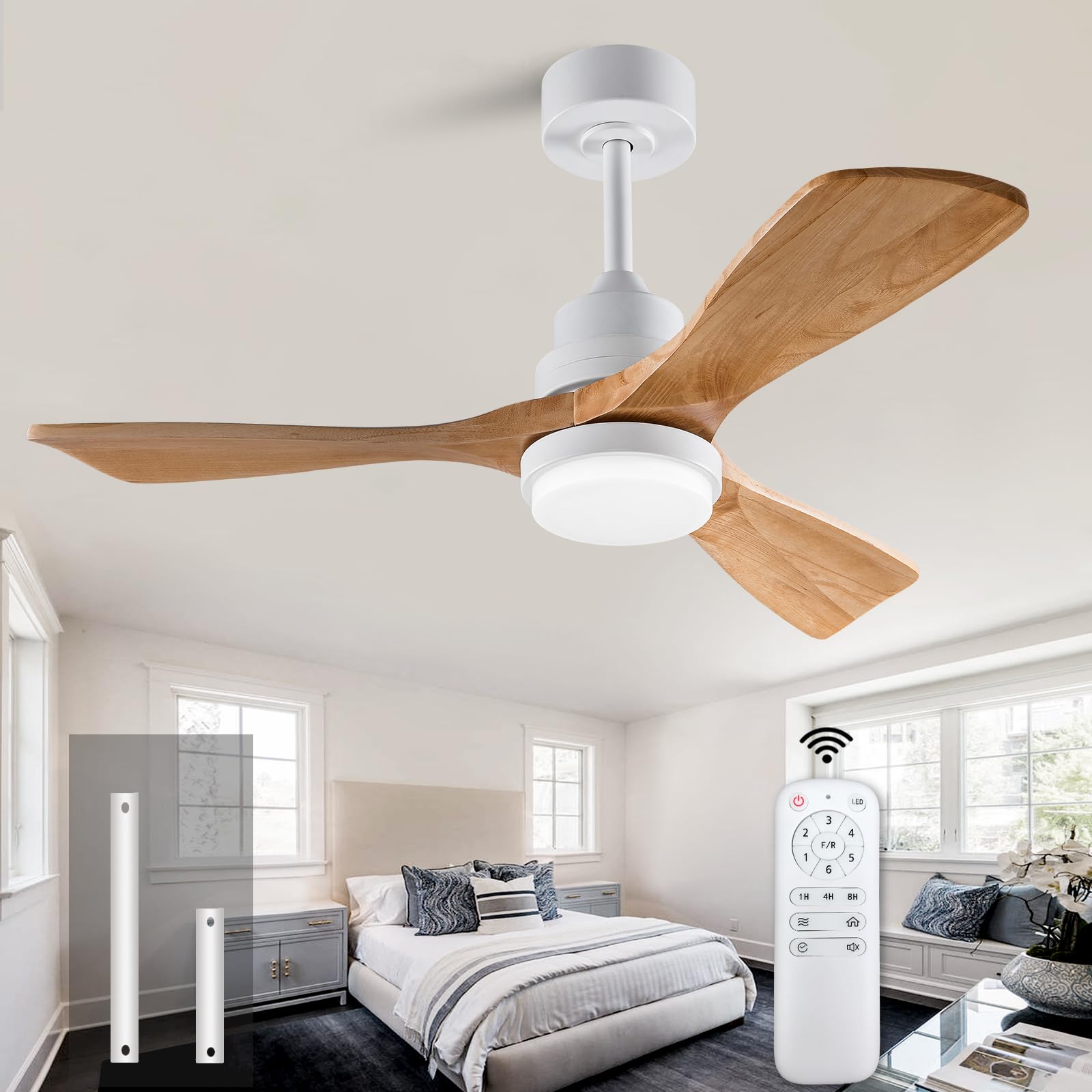 XBIBI Ceiling Fan with Light Remote Control