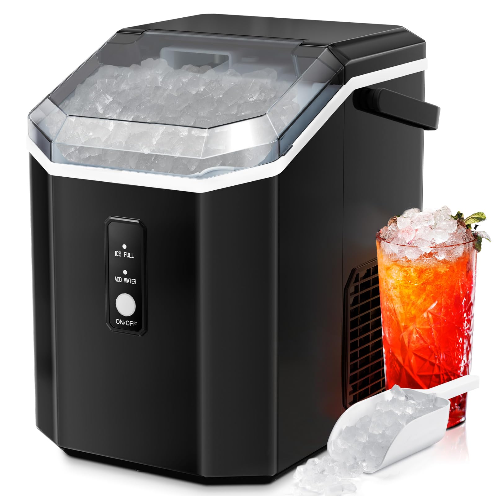 ZAFRO Nugget Ice Maker Countertop with Handle