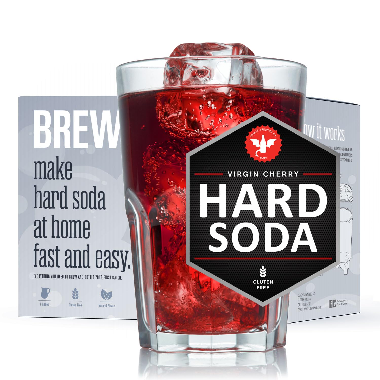 BrewDemon Hard Soda Brewing Kit Plus with Bottles