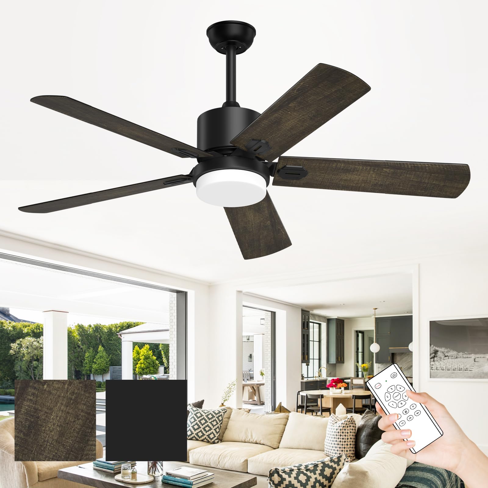Obabala Ceiling Fans with Lights and Remote