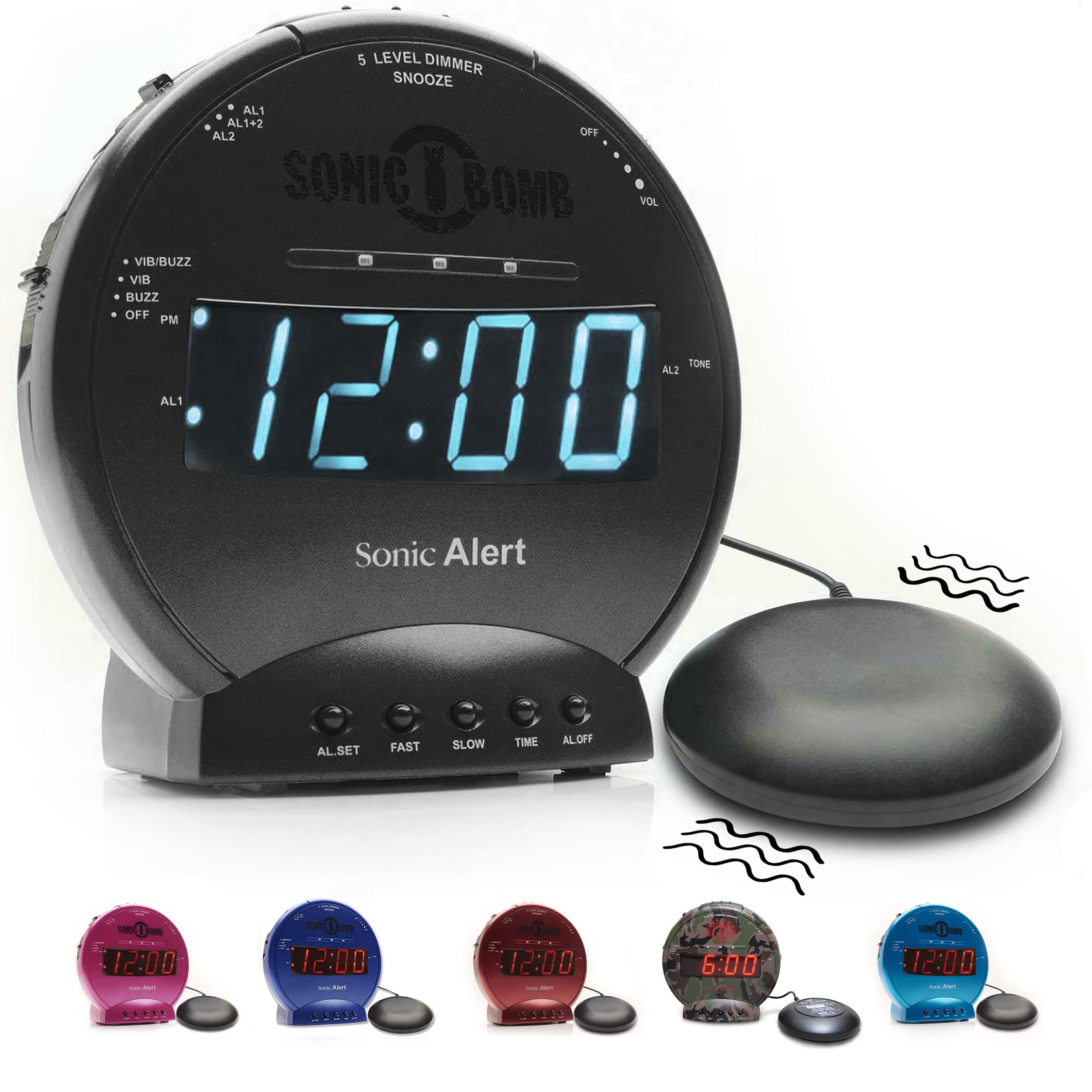 Sonic Alert Sonic Bomb Dual Alarm Clock with Bed Shaker