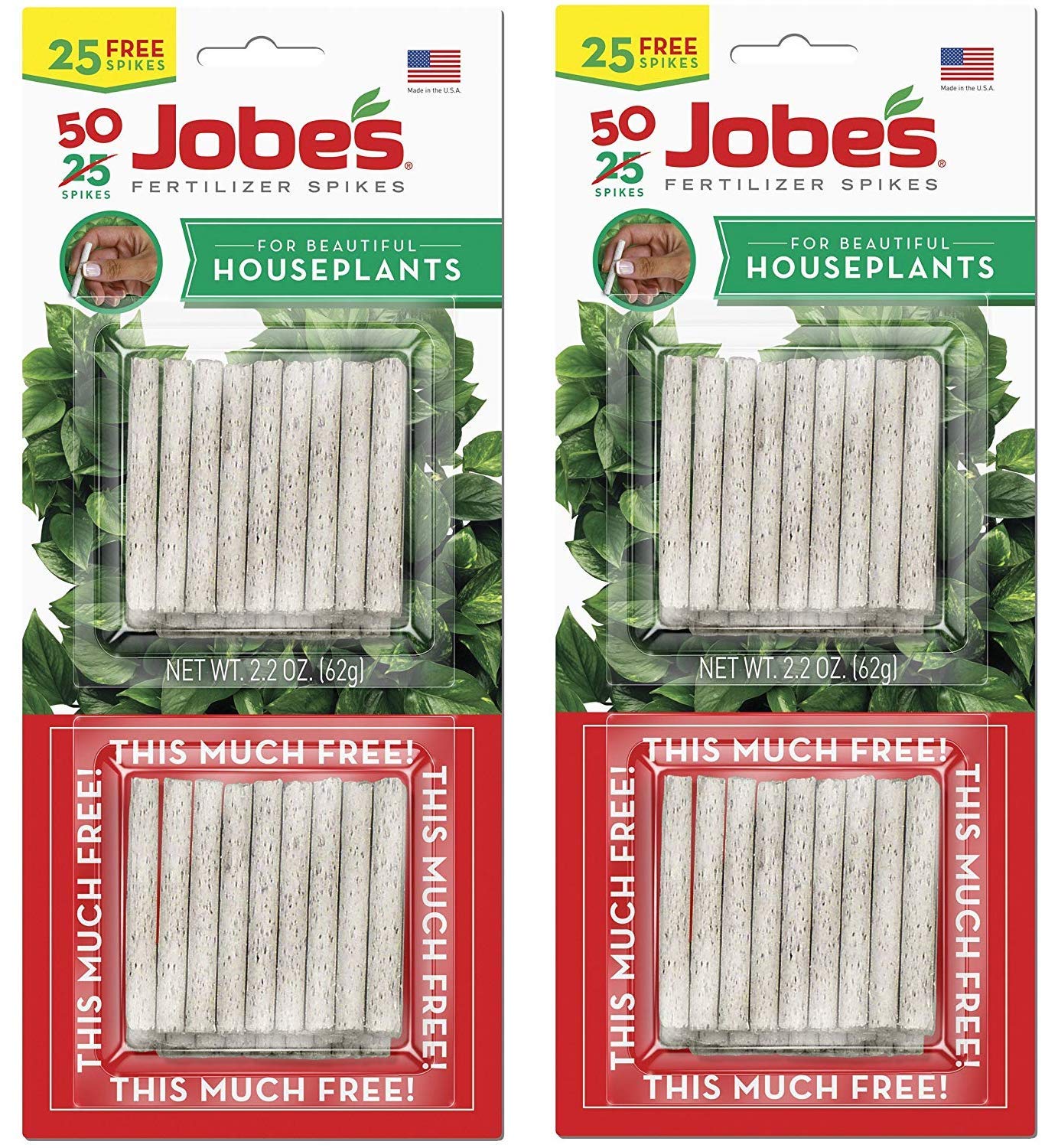 Jobe's 5001T Houseplant Indoor Fertilizer Food Spikes, 50 Pack(2)