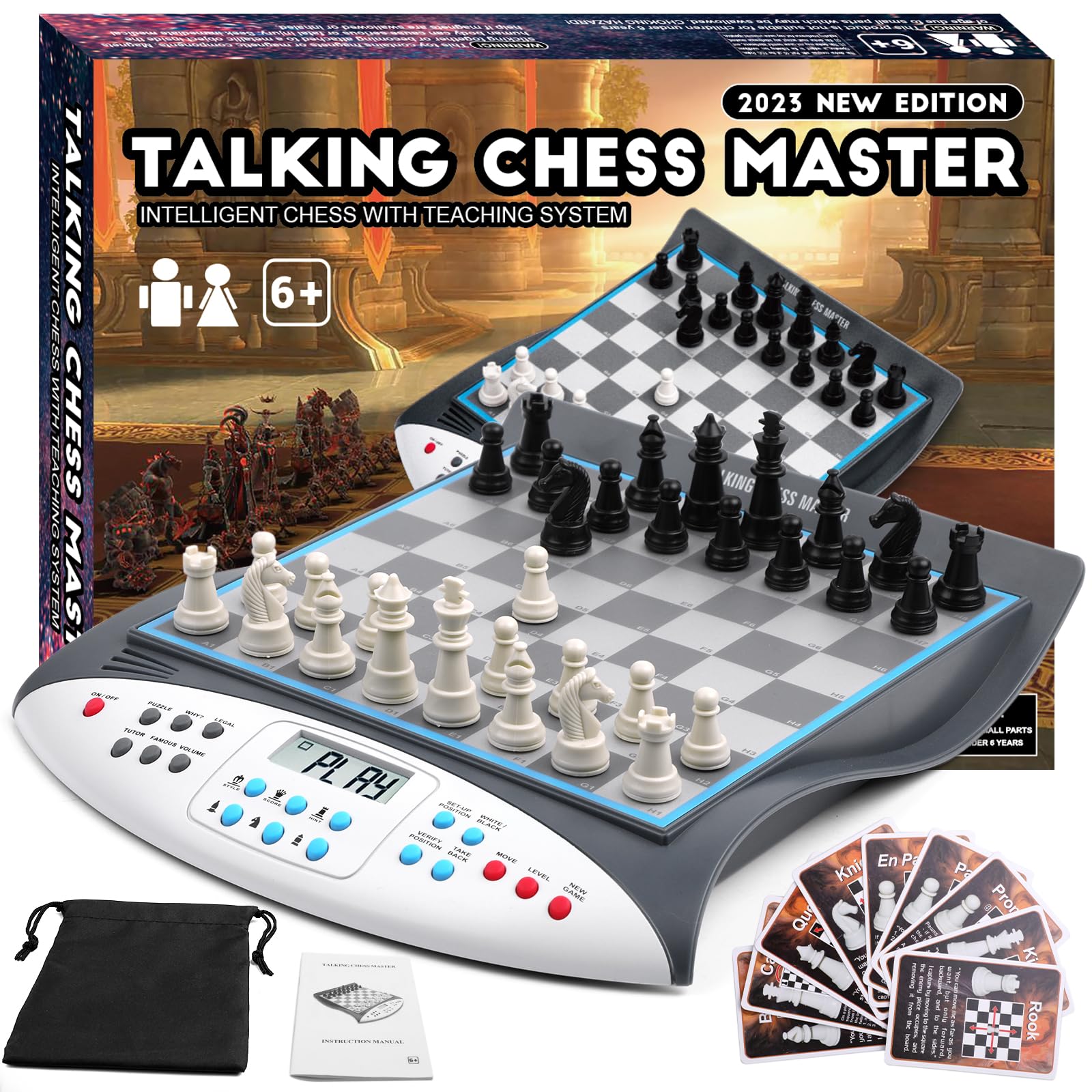Talking Chess Master Electronic Chess Set with Teaching Mode