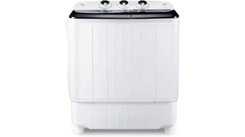 portable washing machine in black and white