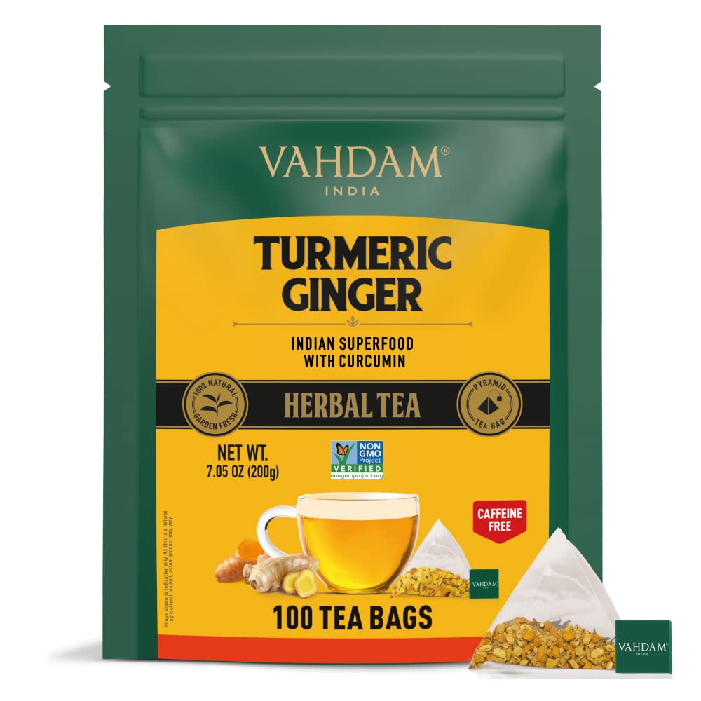 VAHDAM Turmeric Ginger Herbal Tea Bags
