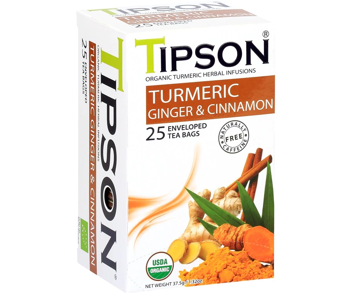 Tipson Organic Turmeric Caffeine Free Herbal Tea