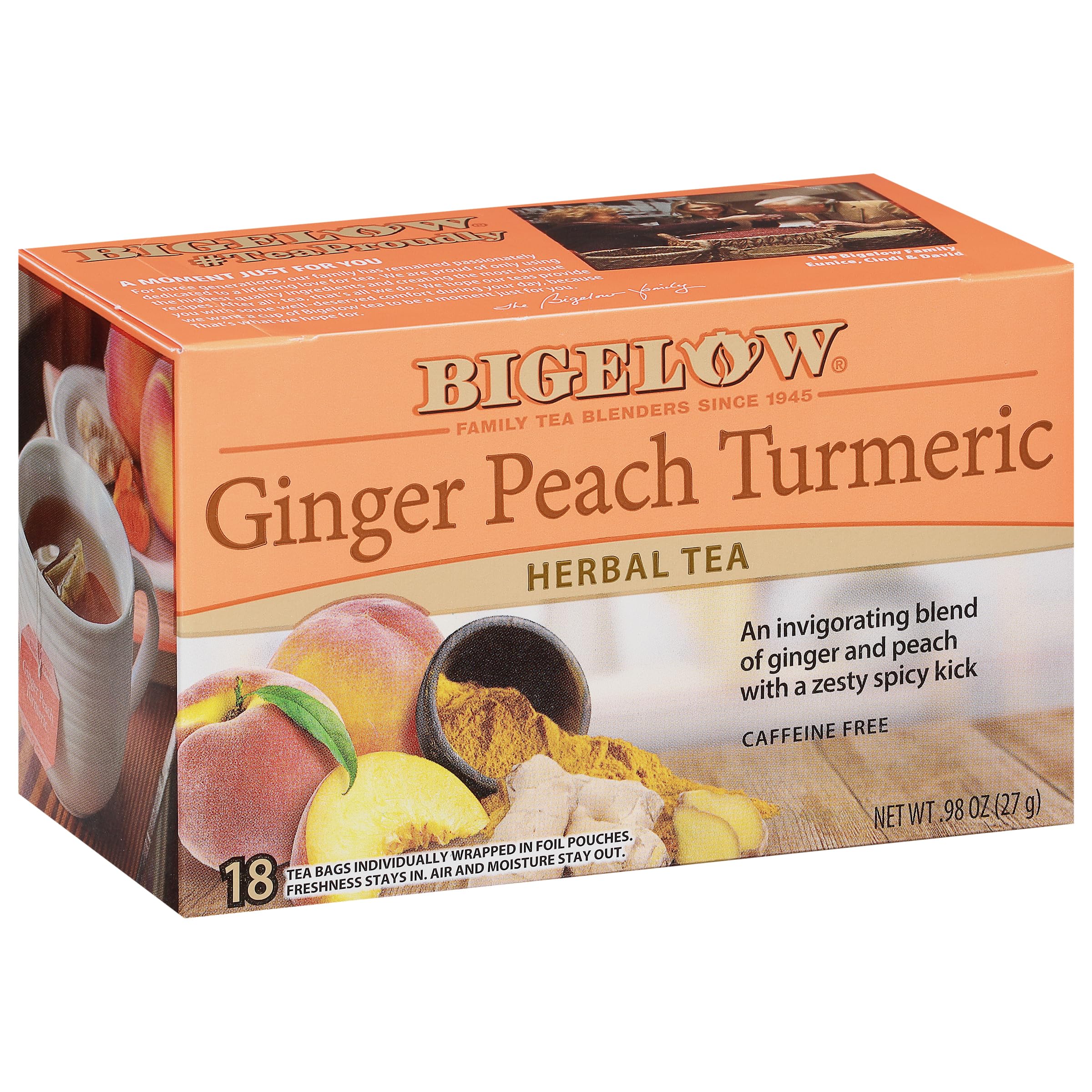 Bigelow Tea Ginger Peach Turmeric Herbal Tea