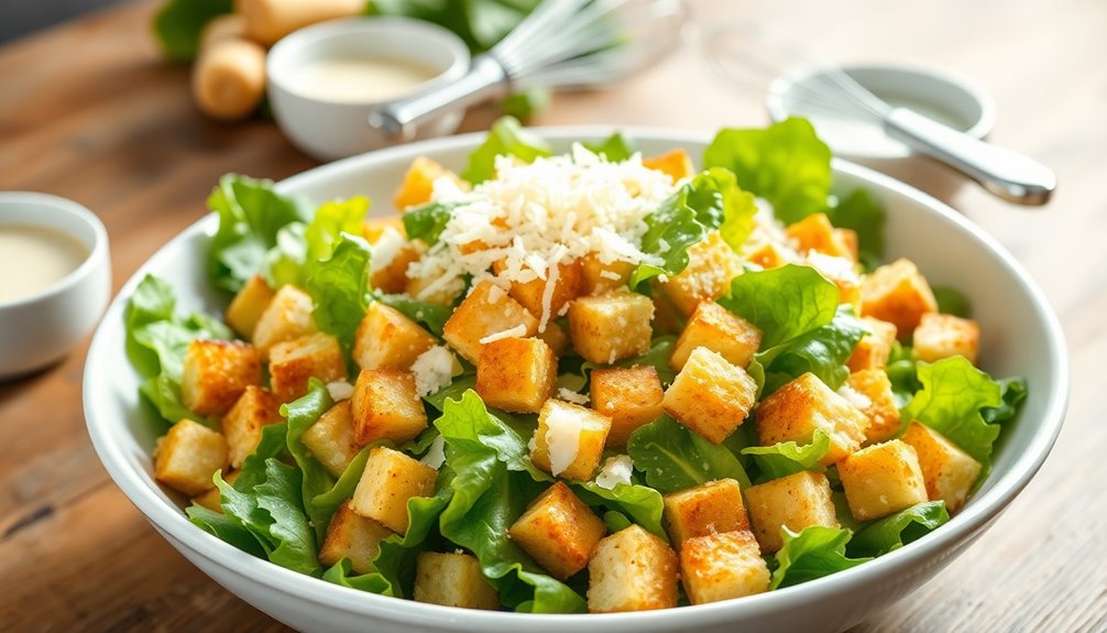 add cheese and croutons