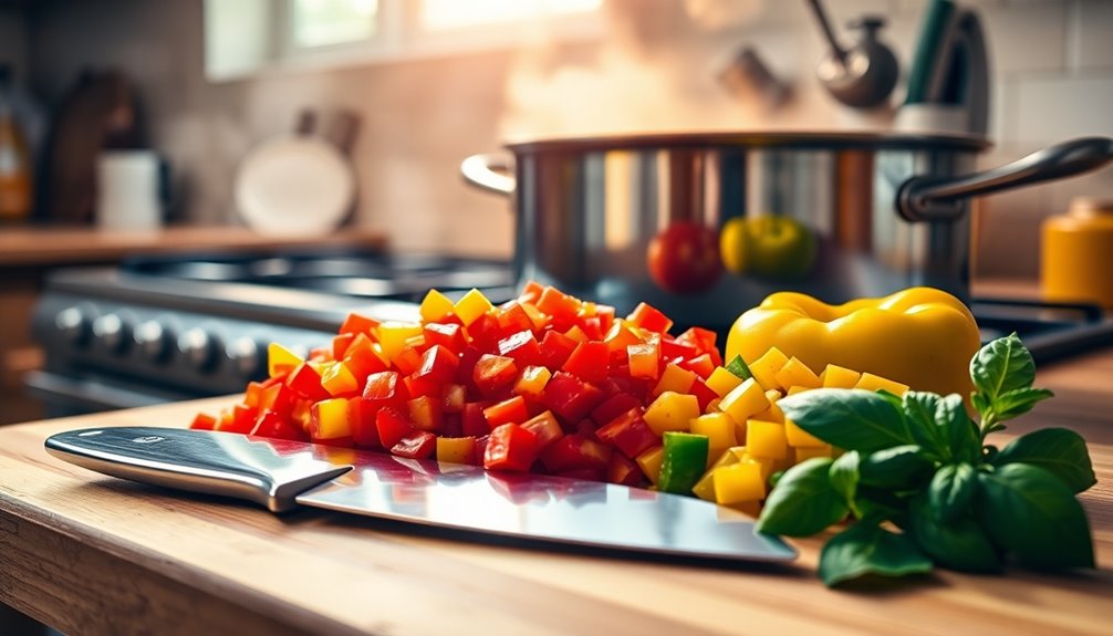 add diced bell peppers