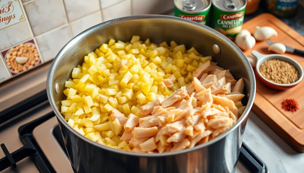 add diced chicken breast