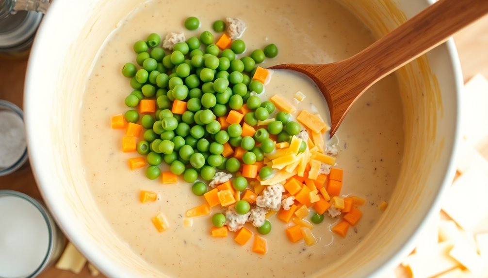 add frozen peas now