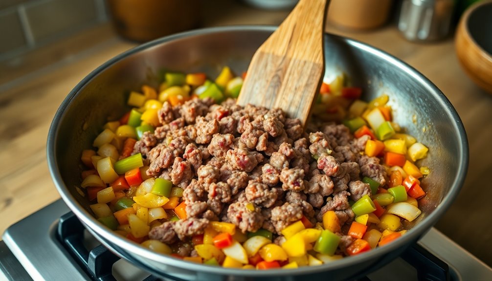 add ground beef mixture