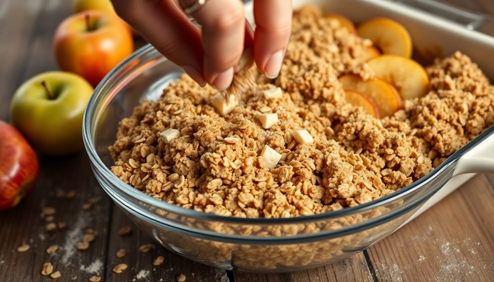 add oat crumble topping