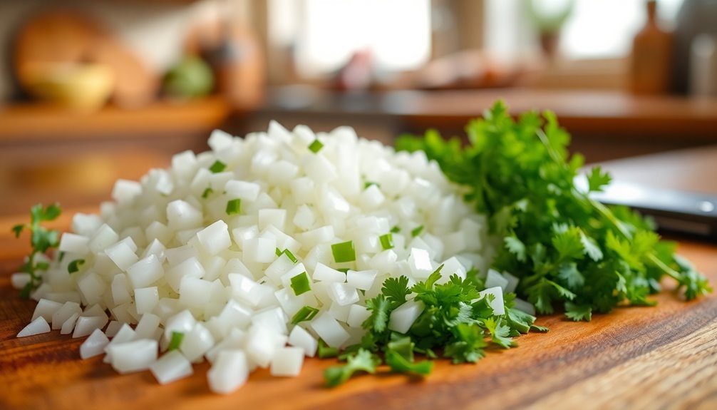 add onions and cilantro
