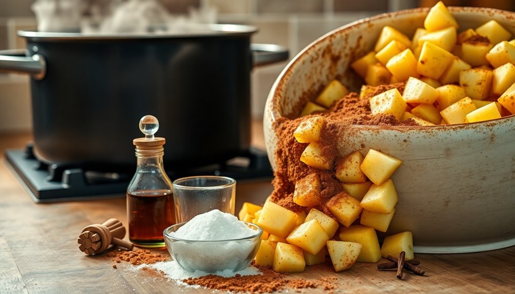 add spices and sweetener