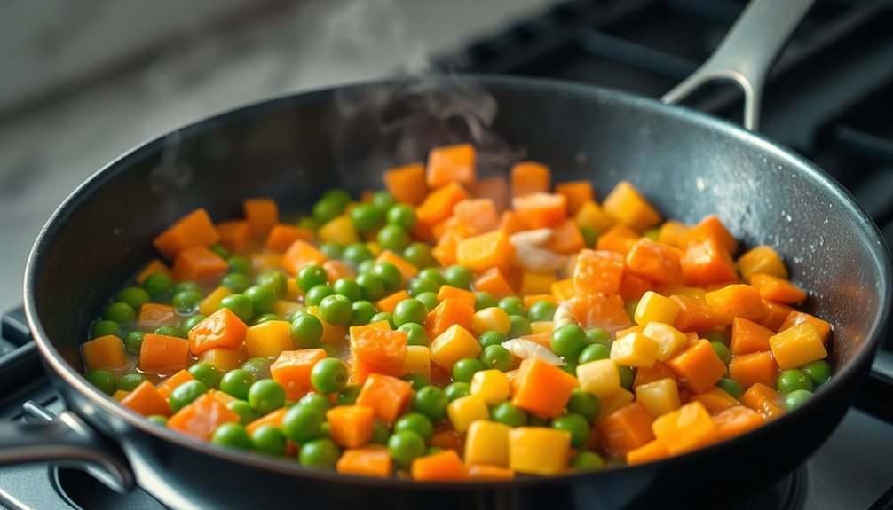 add vegetables to skillet