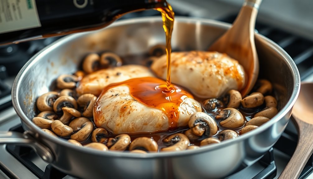 add wine then simmer