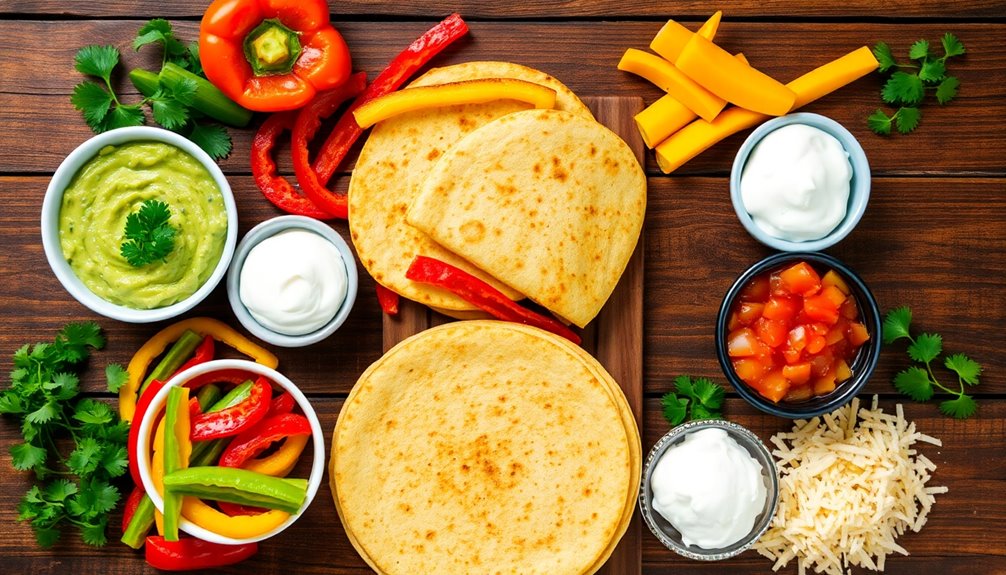 assemble fajitas with toppings