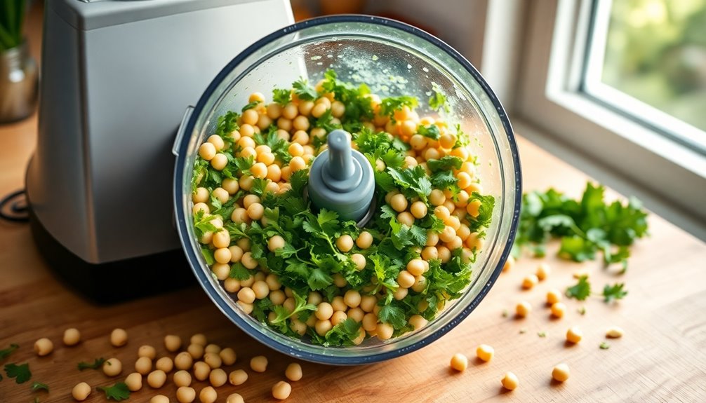 blend soaked chickpeas thoroughly