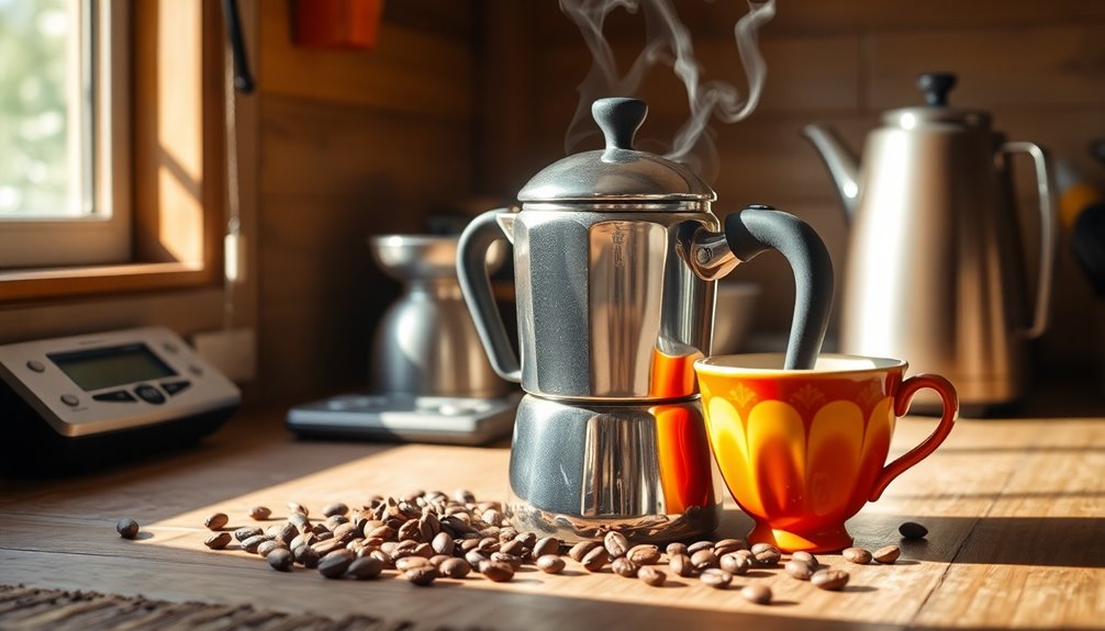 brew coffee using moka pot