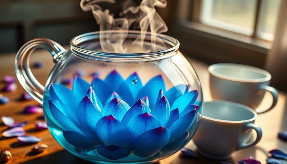 brewing herbal blue lotus