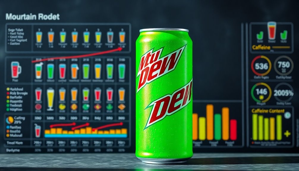 caffeine content in mountain dew