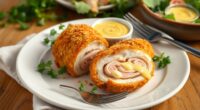 chicken ham cheese breaded