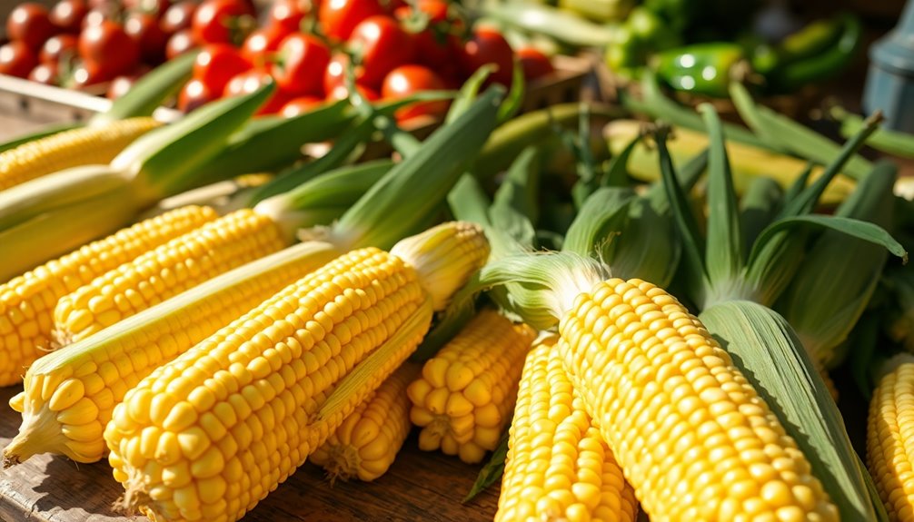 choose ripe corn ears