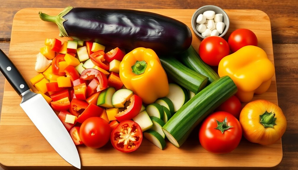 chop vegetables into pieces
