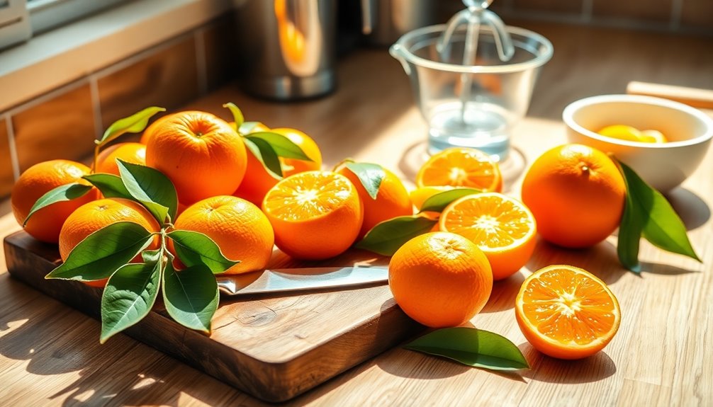 collect ripe fresh oranges