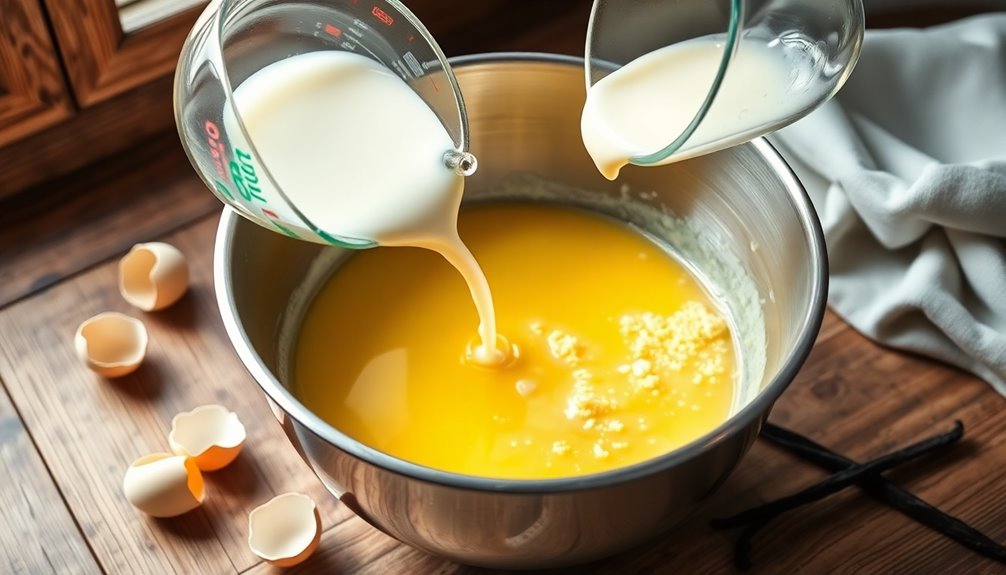 combine cream with yolks