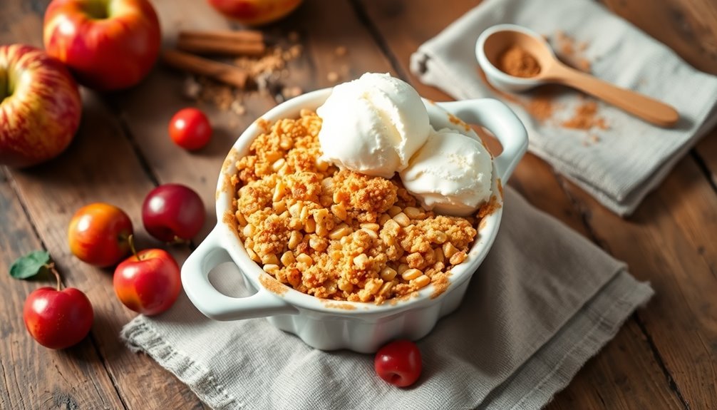 delicious apple crumble dessert