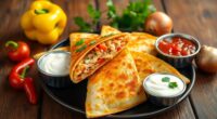 delicious cheesy tortilla dish