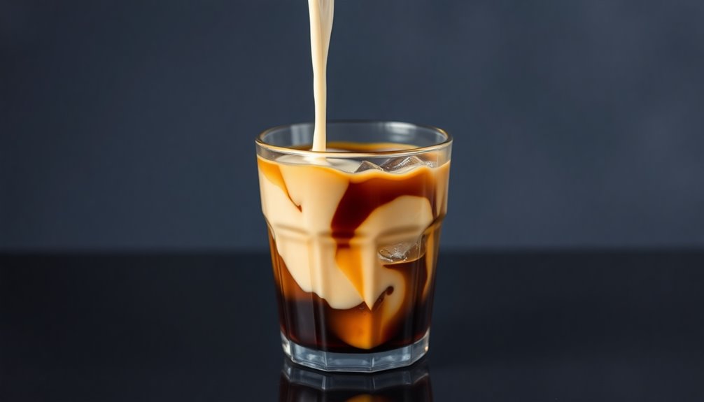 espresso mixed with iced milk