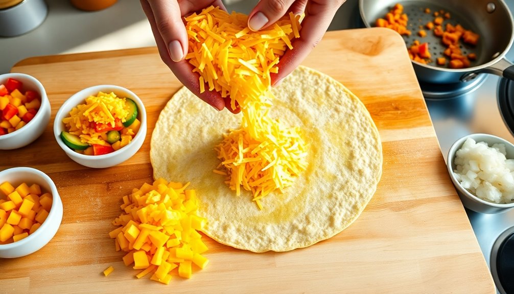 evenly distribute filling ingredients