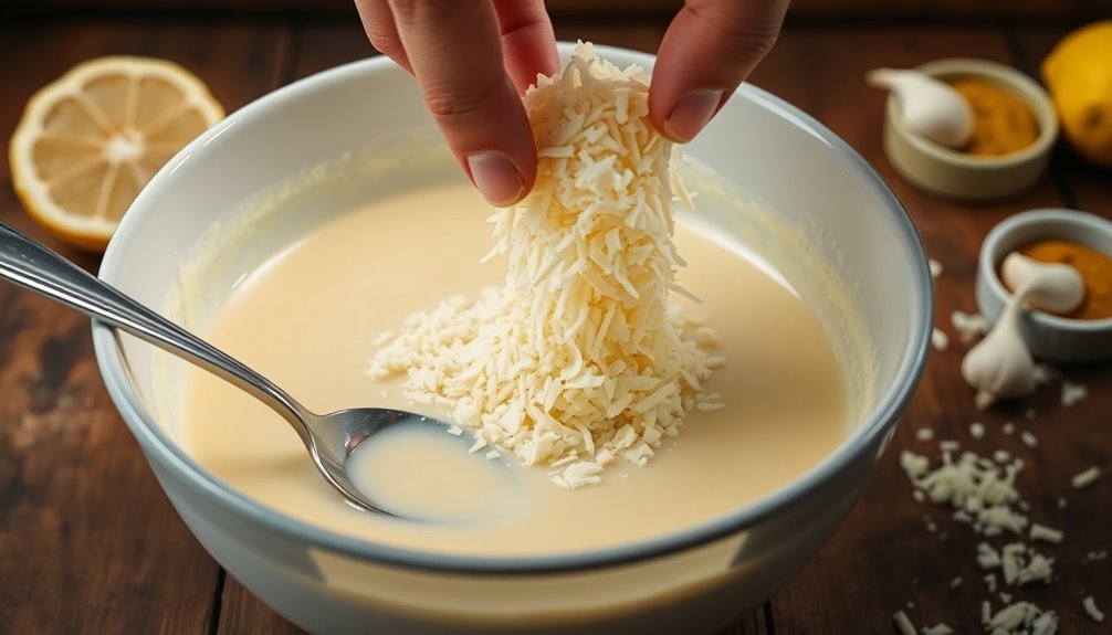 fold in parmesan cheese