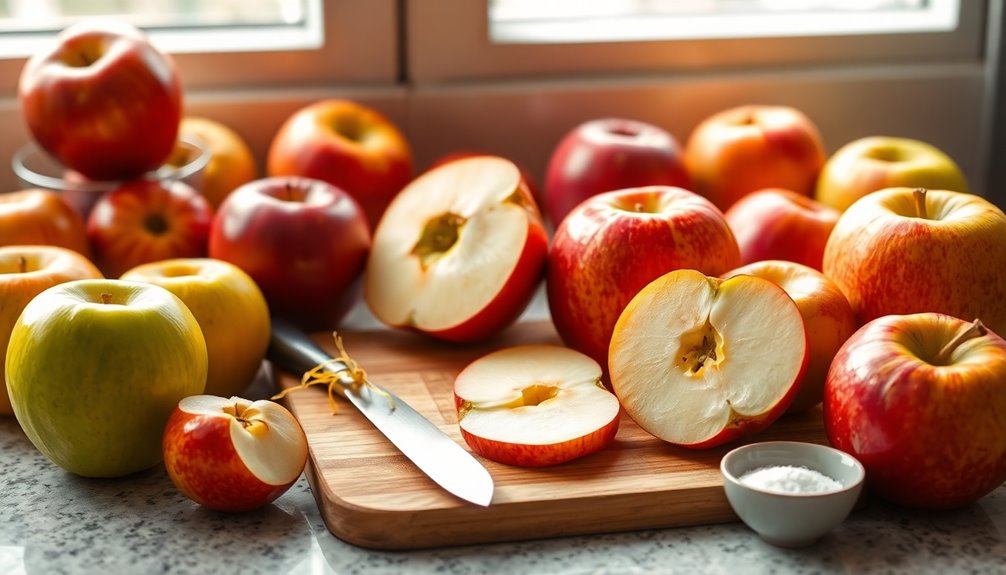 fresh apples preparation step