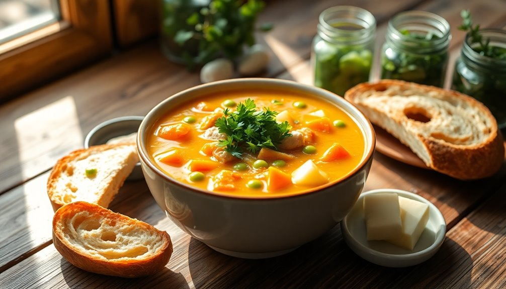 garnish with fresh herbs