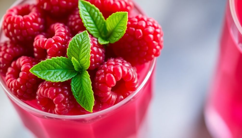 garnish with fresh raspberries