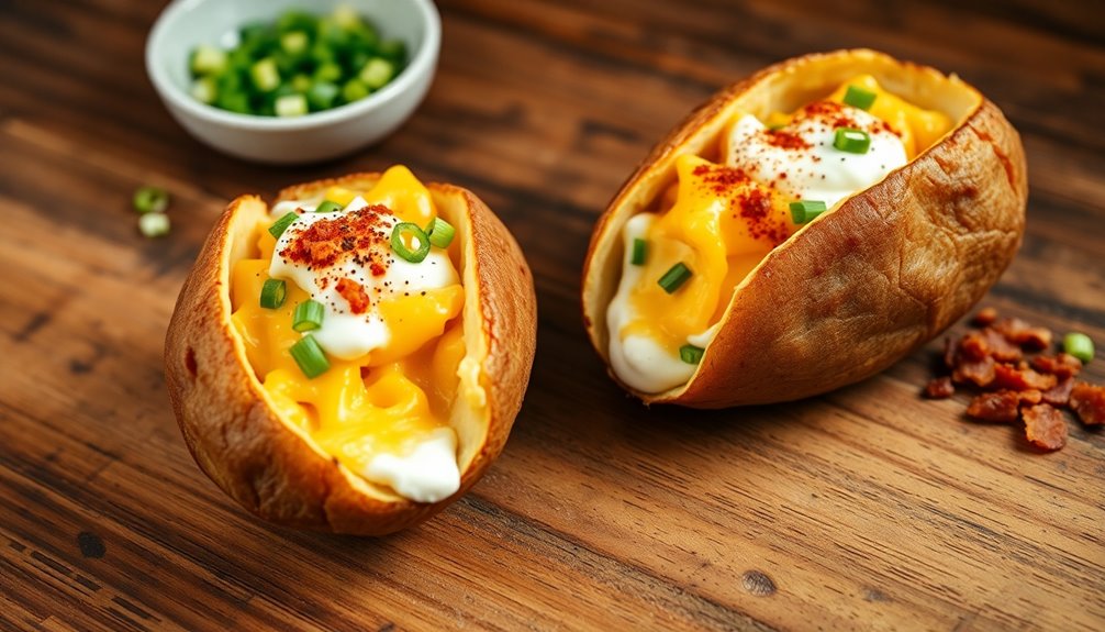 generously fill potato skins