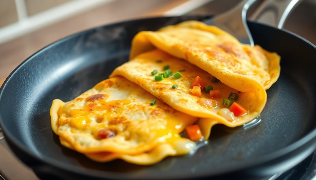 gently fold the omelette