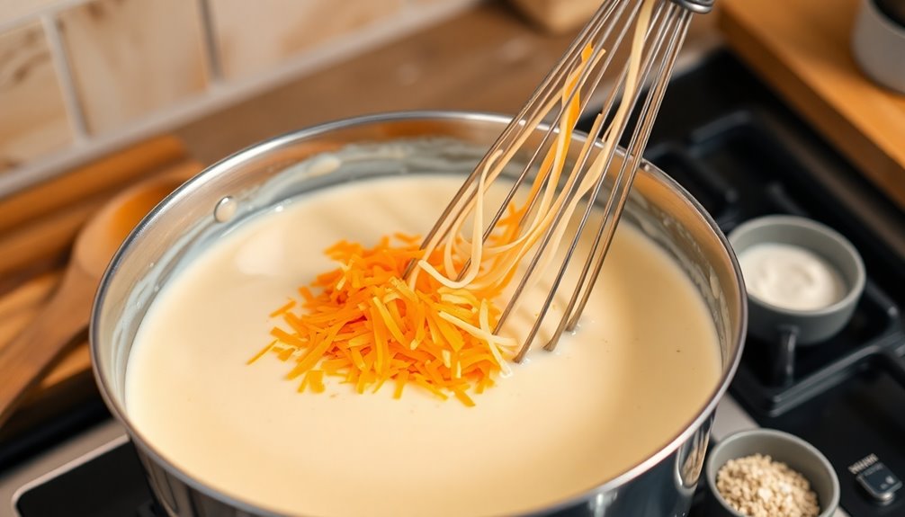 gradually incorporate cheese mixture